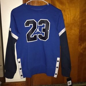 NWT boys L Jordan royal blue crew neck sweatshirt